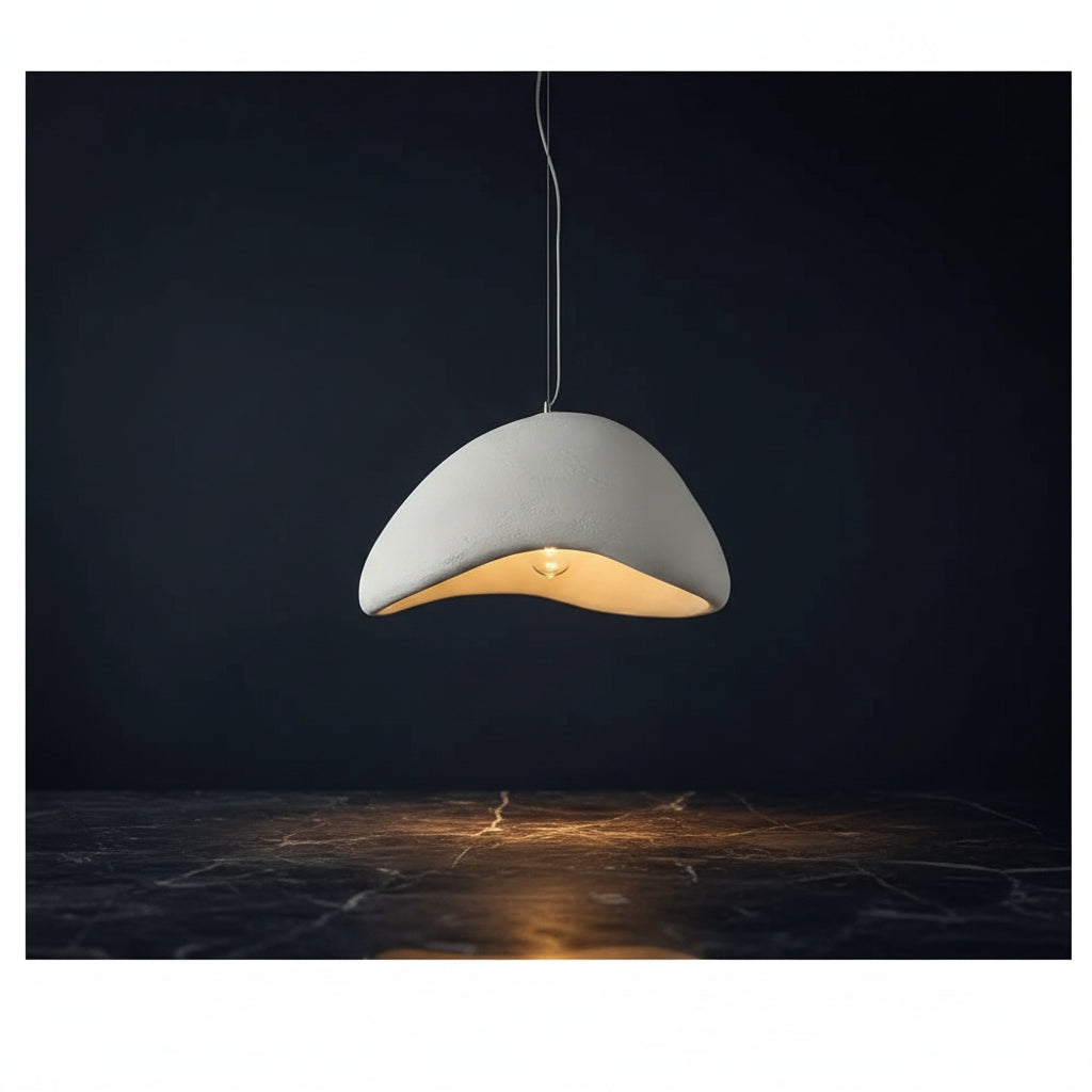 Sculptural Nordic Calm Hanging Above You  — Lumora Wabi-Sabi Pendant Light
