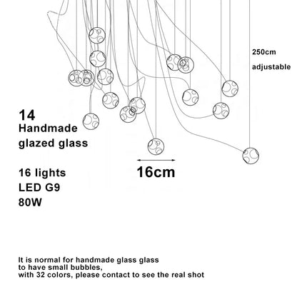 Prismatic Bubble Chandelier | Handmade Glazed Glass