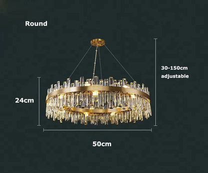 Round & Oval Luxury LED Light for Dining Rooms & Grand Spaces — Crystal Halo Chandelier