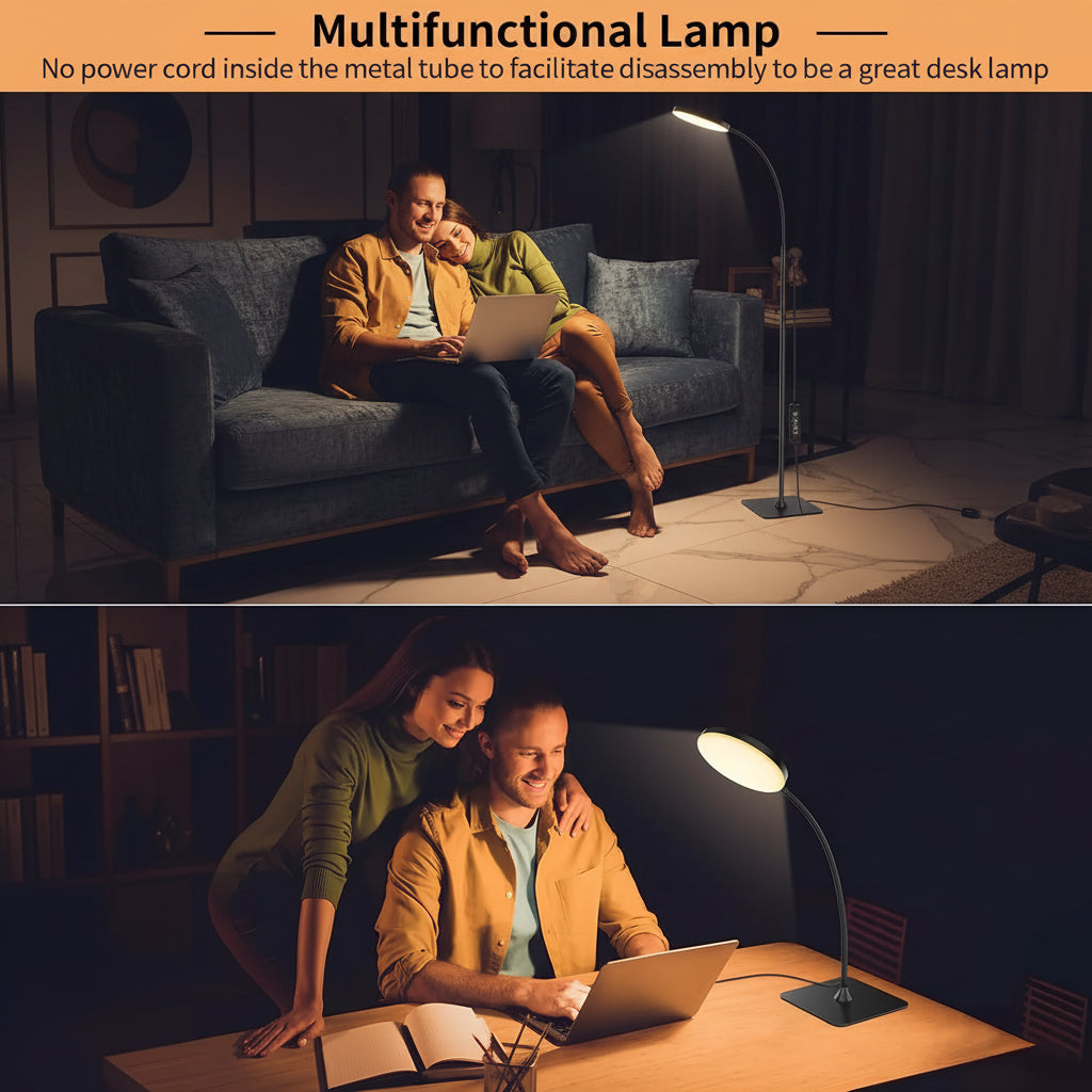 Lumora Halo Floor Lamp — Circular LED Light & 5 Brightness Levels for the Perfect Ambiance