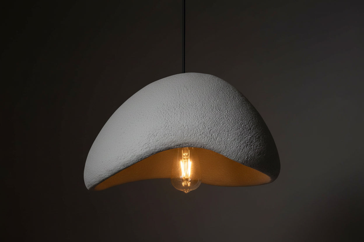 Sculptural Nordic Calm Hanging Above You  — Lumora Wabi-Sabi Pendant Light