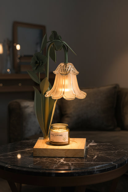 Bloom & Glow – Dimmable Flower Candle Warmer Lamp with Timer