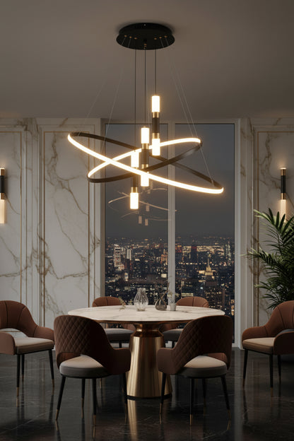 Lumora Ring — Modern LED Chandelier for Living Room, Dining Room & Kitchen Island