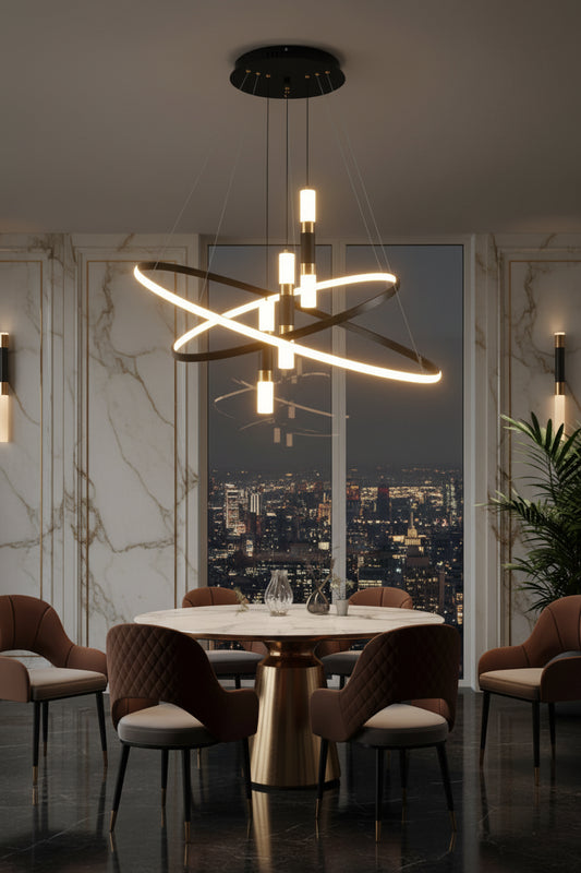 Lumora Ring — Modern LED Chandelier for Living Room, Dining Room & Kitchen Island
