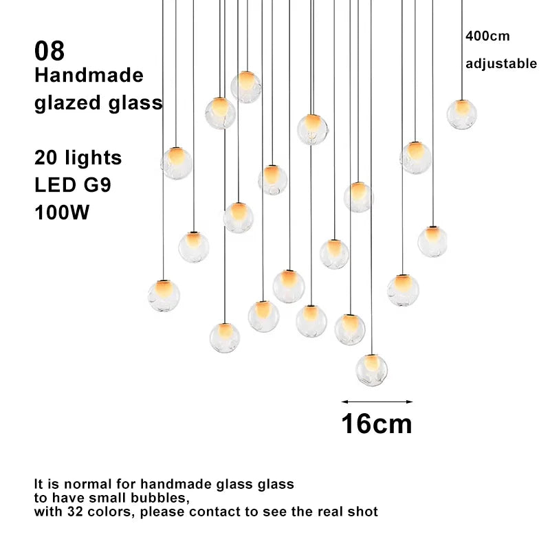Prismatic Bubble Chandelier | Handmade Glazed Glass