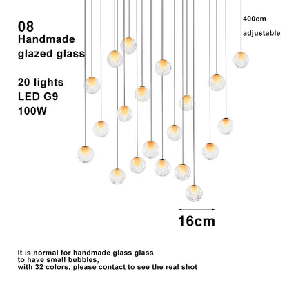 Prismatic Bubble Chandelier | Handmade Glazed Glass