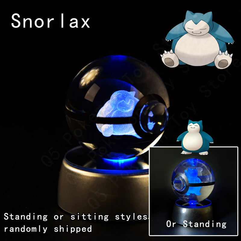 Pokémon 3D Crystal Ball Night Light – LED Glass Lamp & Collectible Gift