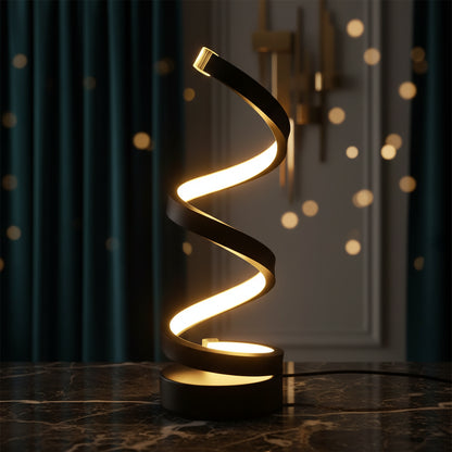 Lumora Spiral Table Lamp — Modern Sculptural Glow for Every Room