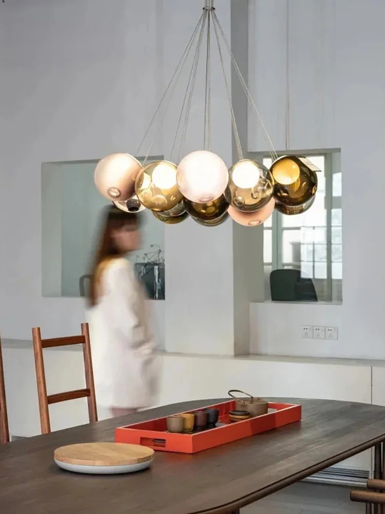 Prismatic Bubble Chandelier | Handmade Glazed Glass