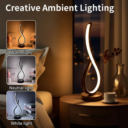 Lumora Spiral Lamp — Modern Dimmable Desk Light