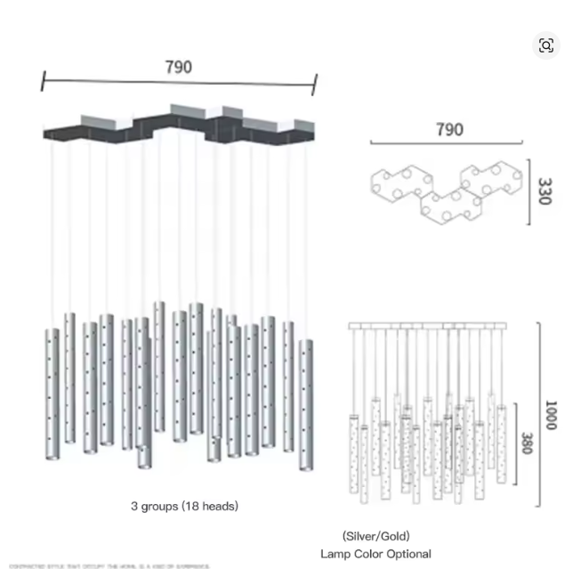 Lumora Tube Chandelier — Modular Nordic LED Ceiling Light for Dining Rooms, Living Rooms & Bars