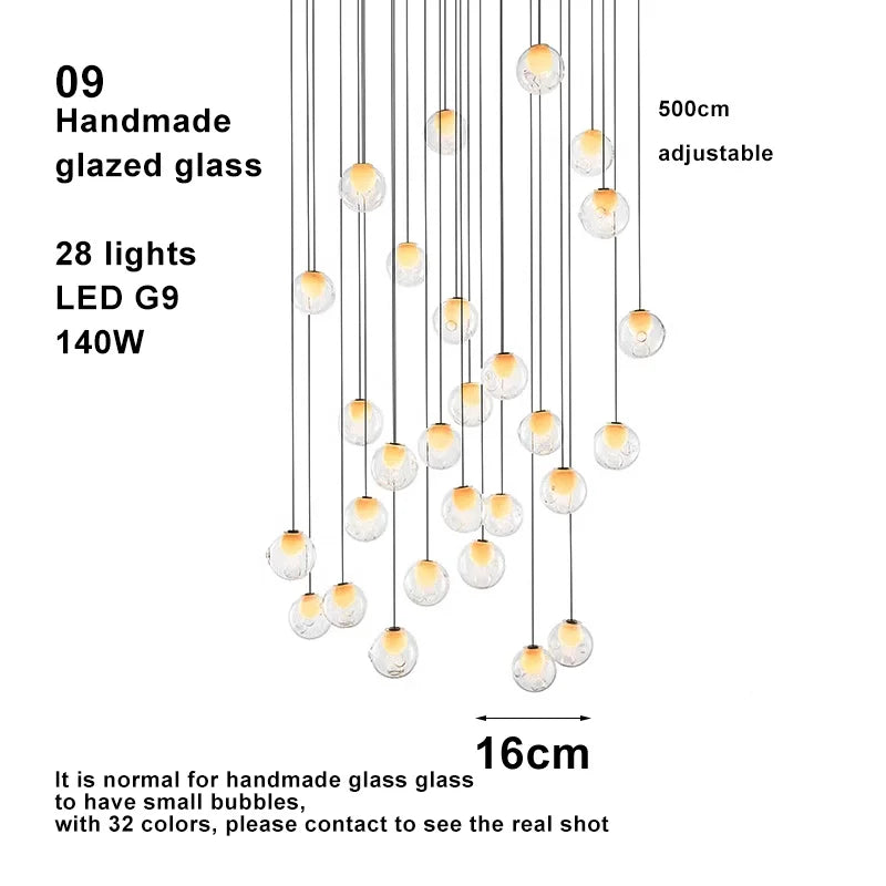 Prismatic Bubble Chandelier | Handmade Glazed Glass