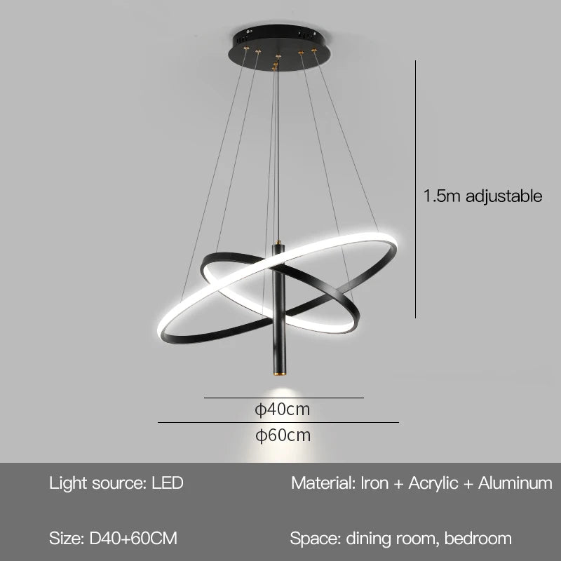 Lumora Ring — Modern LED Chandelier for Living Room, Dining Room & Kitchen Island