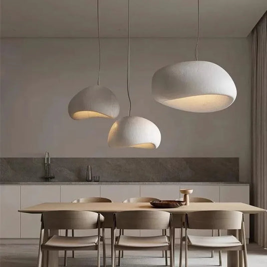 Sculptural Nordic Calm Hanging Above You  — Lumora Wabi-Sabi Pendant Light