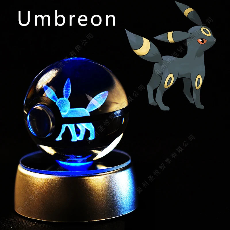 Pokémon 3D Crystal Ball Night Light – LED Glass Lamp & Collectible Gift