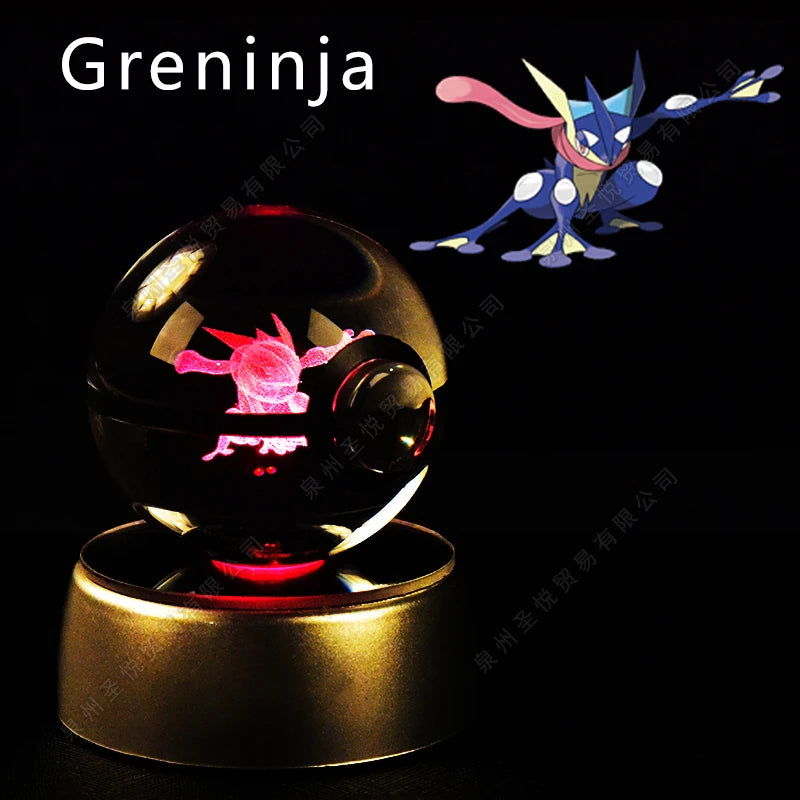 Pokémon 3D Crystal Ball Night Light – LED Glass Lamp & Collectible Gift