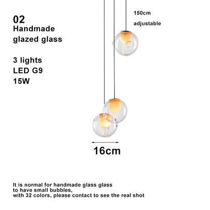 Prismatic Bubble Chandelier | Handmade Glazed Glass