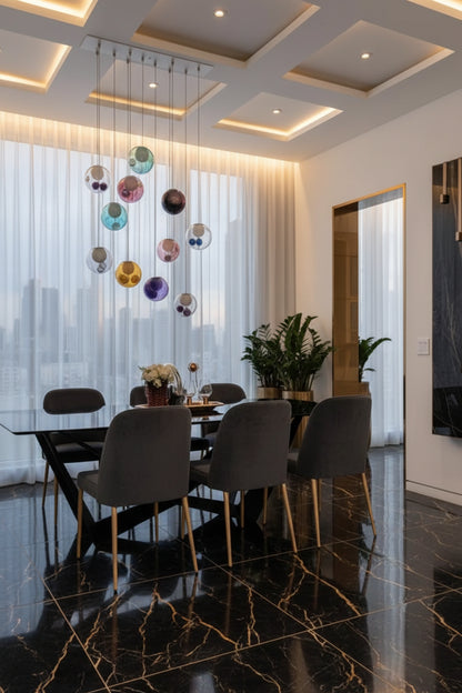 Prismatic Bubble Chandelier | Handmade Glazed Glass