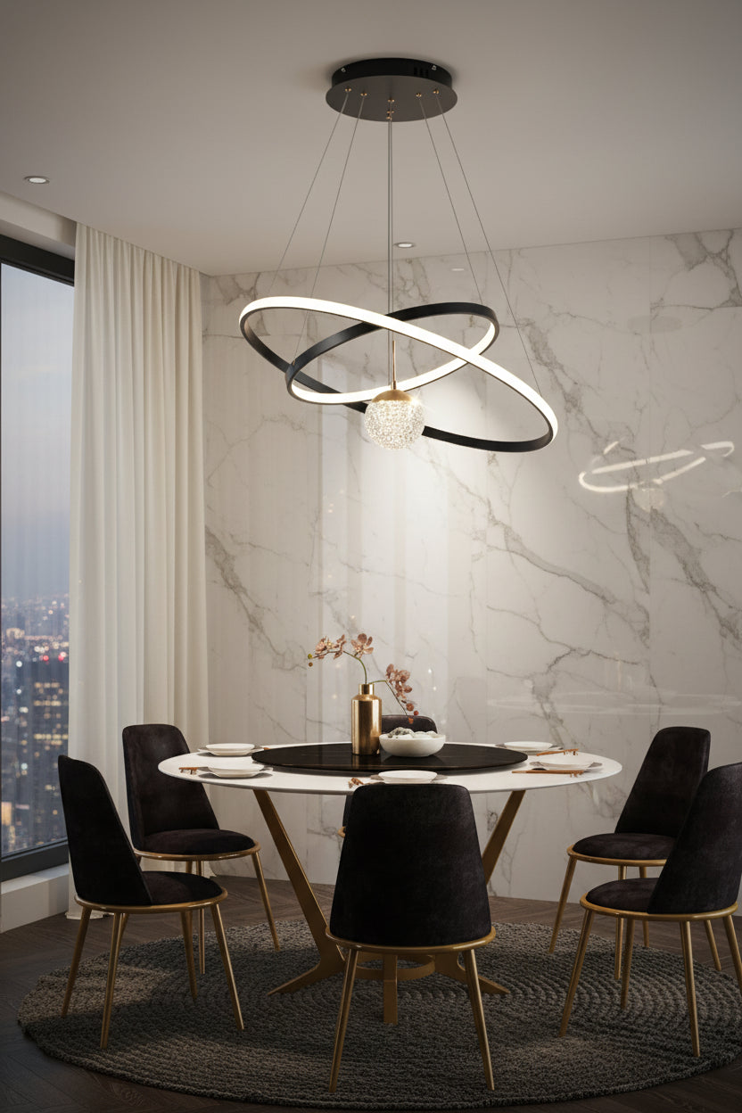 Lumora Ring — Modern LED Chandelier for Living Room, Dining Room & Kitchen Island