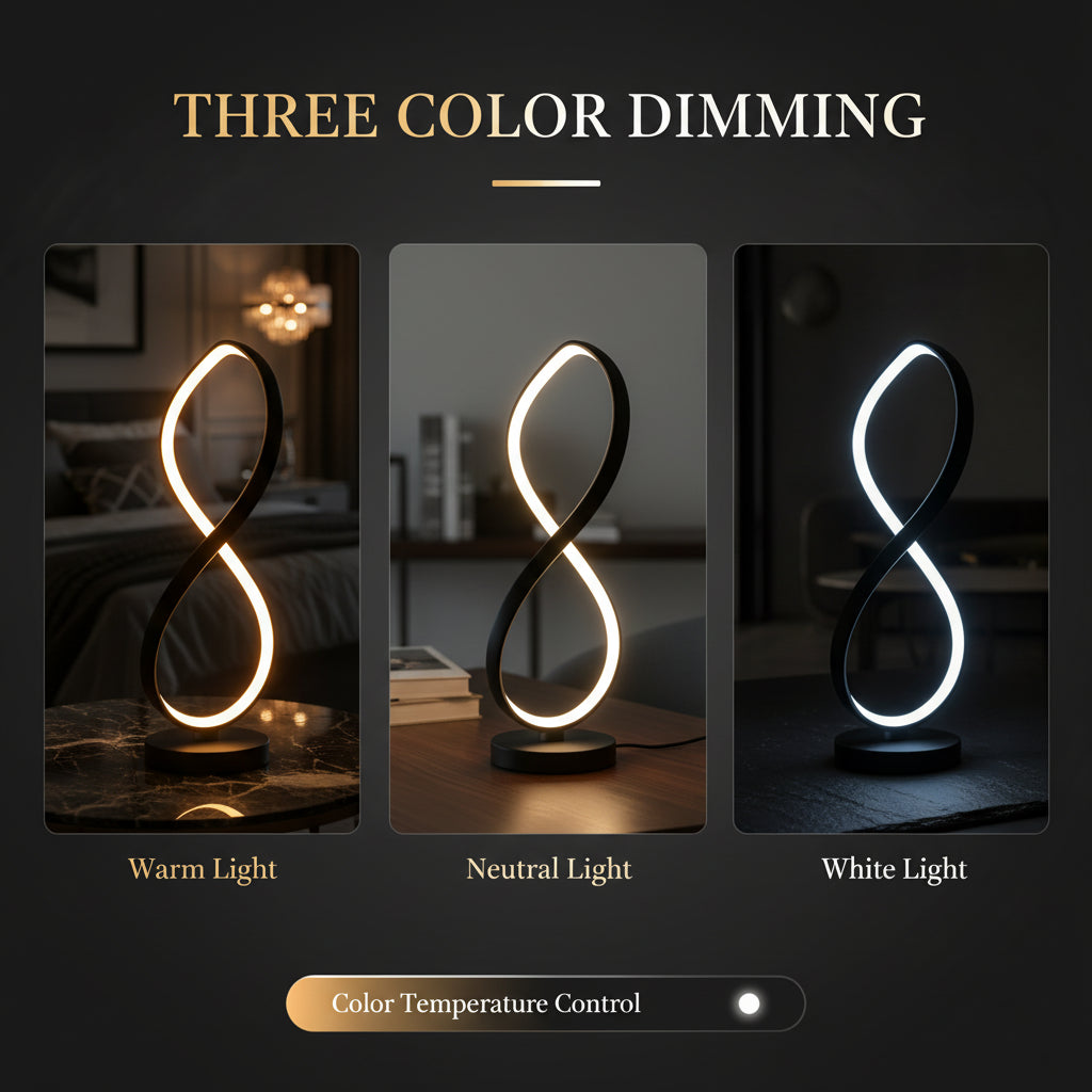 Lumora Spiral Lamp — Modern Dimmable Desk Light