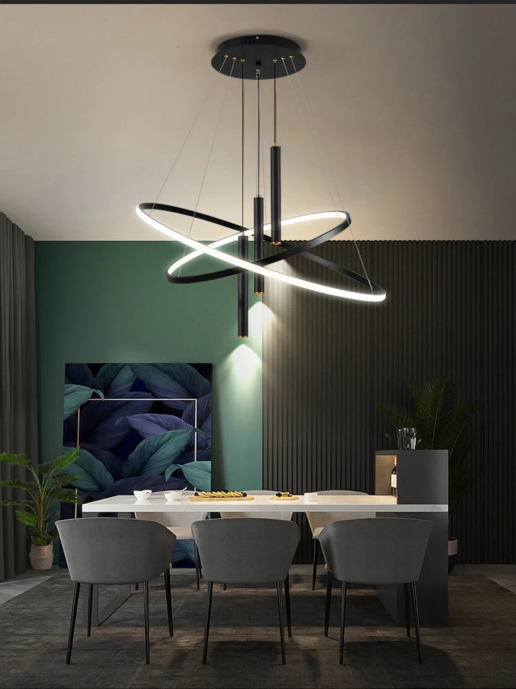 Lumora Ring — Modern LED Chandelier for Living Room, Dining Room & Kitchen Island