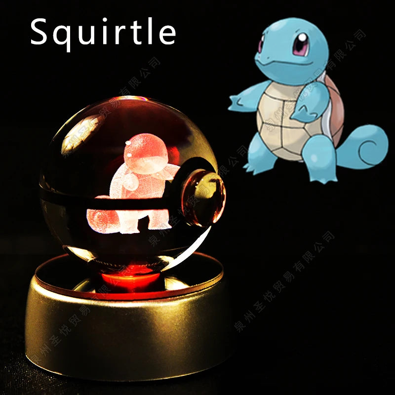 Pokémon 3D Crystal Ball Night Light – LED Glass Lamp & Collectible Gift