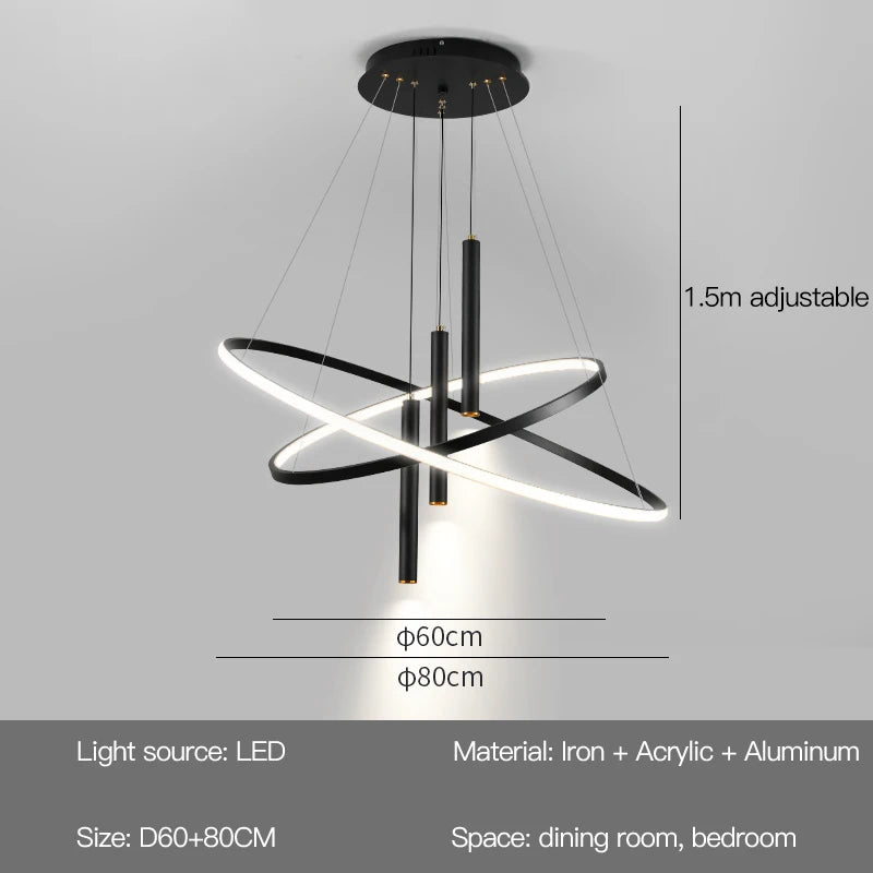 Lumora Ring — Modern LED Chandelier for Living Room, Dining Room & Kitchen Island
