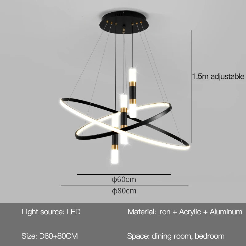 Lumora Ring — Modern LED Chandelier for Living Room, Dining Room & Kitchen Island