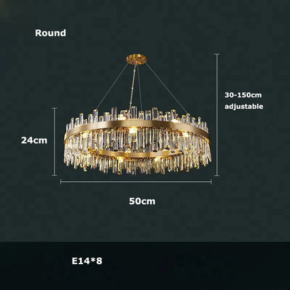 Round & Oval Luxury LED Light for Dining Rooms & Grand Spaces — Crystal Halo Chandelier