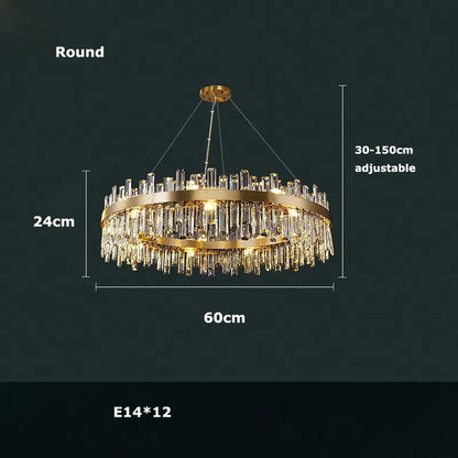 Round & Oval Luxury LED Light for Dining Rooms & Grand Spaces — Crystal Halo Chandelier