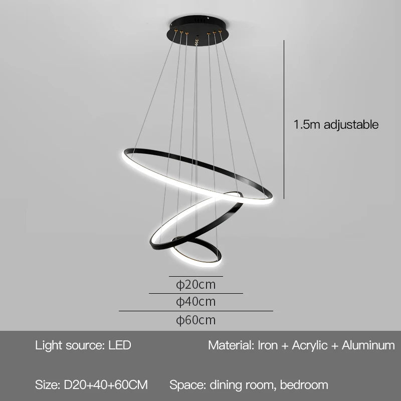 Lumora Ring — Modern LED Chandelier for Living Room, Dining Room & Kitchen Island