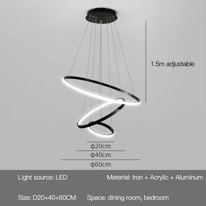 Lumora Ring — Modern LED Chandelier for Living Room, Dining Room & Kitchen Island